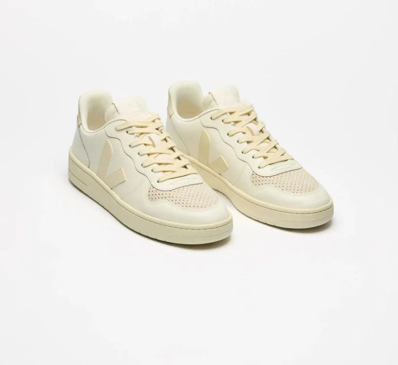 Tênis VEJA Feminino V-10 Couro Calcaire Puro VEJA - VERT Oficial 2