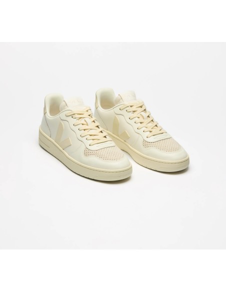 Tênis VEJA Feminino V-10 Couro Calcaire Puro VEJA - VERT Oficial