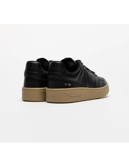 Tênis VEJA Feminino V-90 Couro Preto Dune VEJA - VERT Oficial