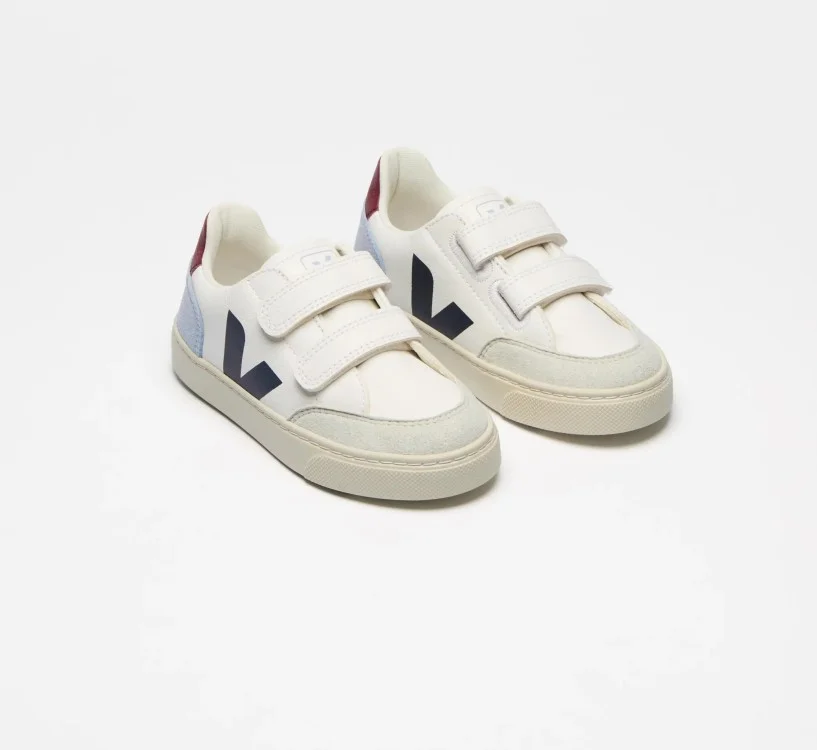 Tênis VEJA Infantil V-12 Júnior - Couro Branco Multico Steel VEJA - VERT Oficial 2