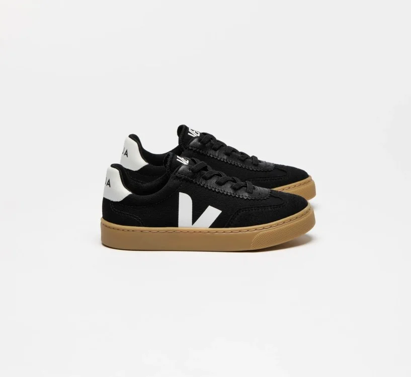 Tênis VEJA Infantil Volley Júnior - Lona Preto Branco Natural VEJA - VERT Oficial