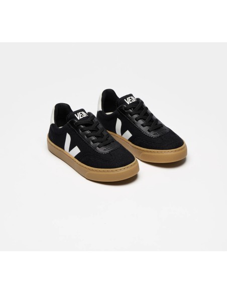 Tênis VEJA Infantil Volley Júnior - Lona Preto Branco Natural VEJA - VERT Oficial