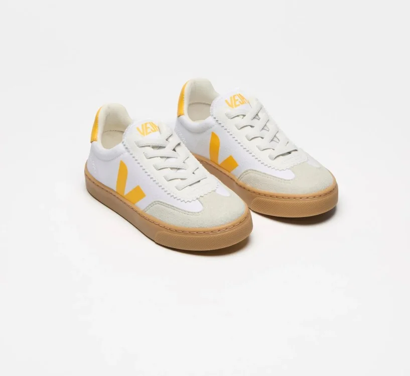 Tênis VEJA Infantil Volley Júnior - Lona Branco Sunshine Natural VEJA - VERT Oficial 2