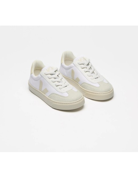 Tênis VEJA Infantil Volley Júnior - Lona Branco Calcaire VEJA - VERT Oficial