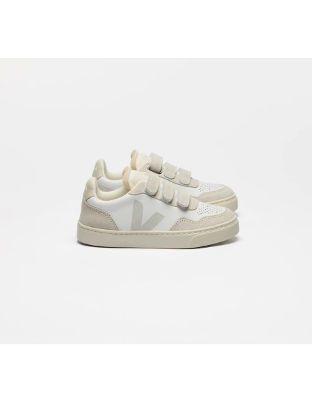 Tênis VEJA Infantil V-90 Júnior - Couro Branco Natural VEJA - VERT Oficial