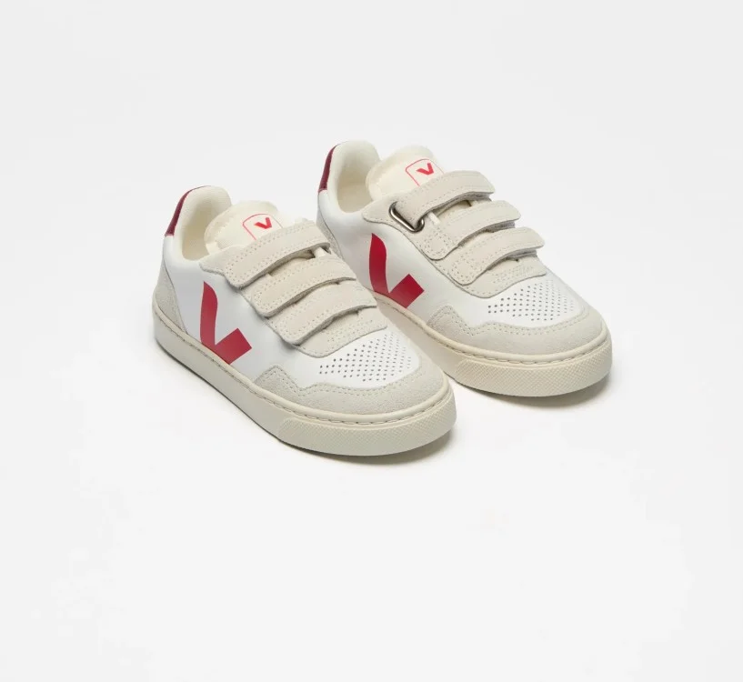 Tênis VEJA Infantil V-90 Júnior - Couro Branco Pekin VEJA - VERT Oficial 2