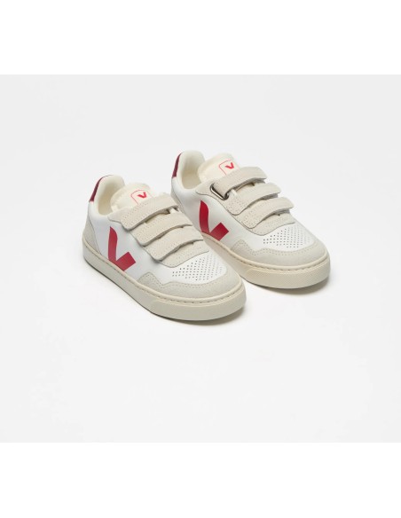 Tênis VEJA Infantil V-90 Júnior - Couro Branco Pekin VEJA - VERT Oficial