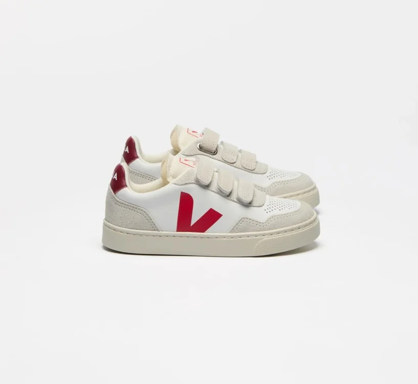Tênis VEJA Infantil V-90 Júnior - Couro Branco Pekin VEJA - VERT Oficial