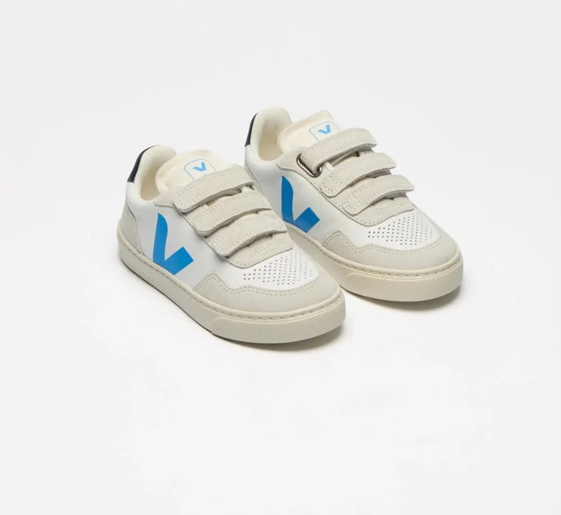 Tênis VEJA Infantil V-90 Júnior - Couro Branco Egee VEJA - VERT Oficial 2