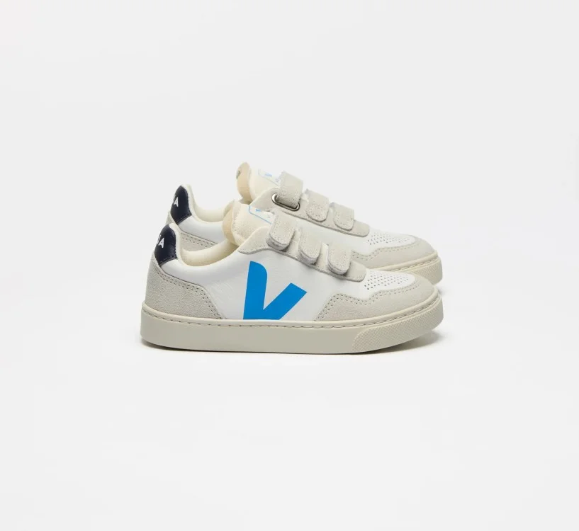 Tênis VEJA Infantil V-90 Júnior - Couro Branco Egee VEJA - VERT Oficial