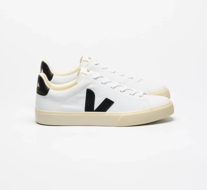 Tênis VEJA Feminino Campo Lona Branco Preto VEJA - VERT Oficial