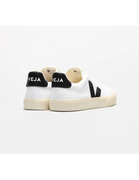 Tênis VEJA Feminino Campo Lona Branco Preto VEJA - VERT Oficial