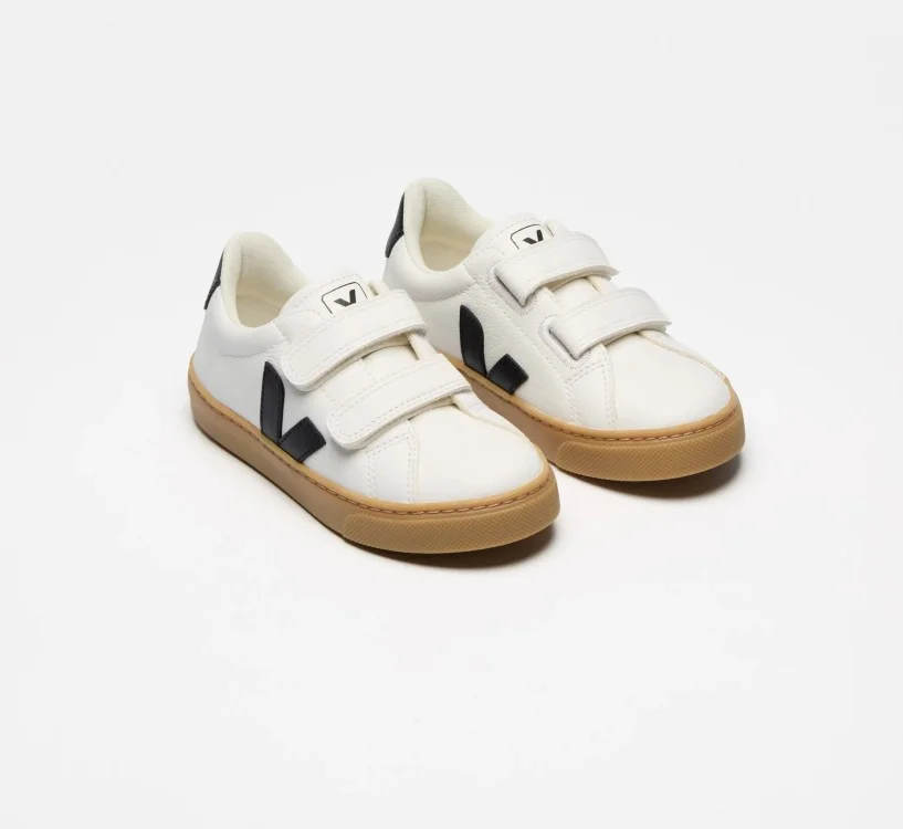 Tênis VEJA Infantil Esplar Mini - Couro Branco Preto Natural VEJA - VERT Oficial 2