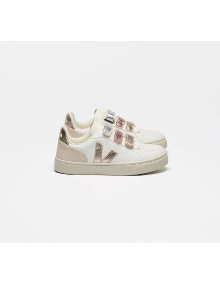 Tênis VEJA Infantil V-10 Júnior - Couro Multico Branco Shiny VEJA - VERT Oficial