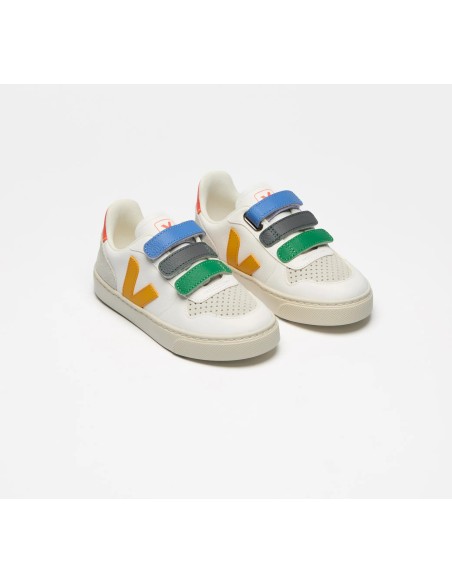 Tênis VEJA Infantil V-10 Júnior - Couro Multico Branco Ouro VEJA - VERT Oficial