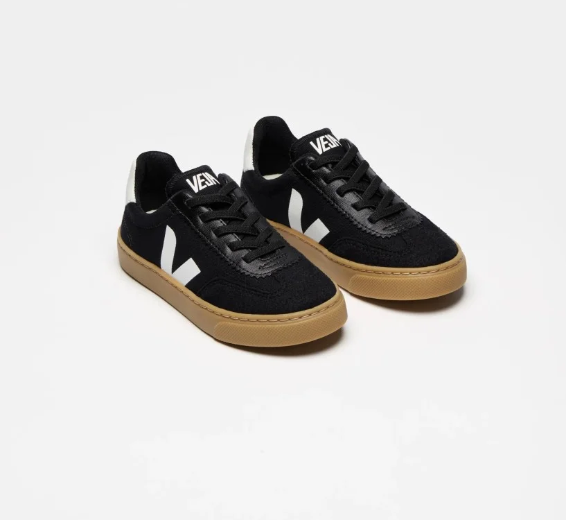 Tênis VEJA Infantil Volley Mini - Lona Preto Branco Natural VEJA - VERT Oficial 2