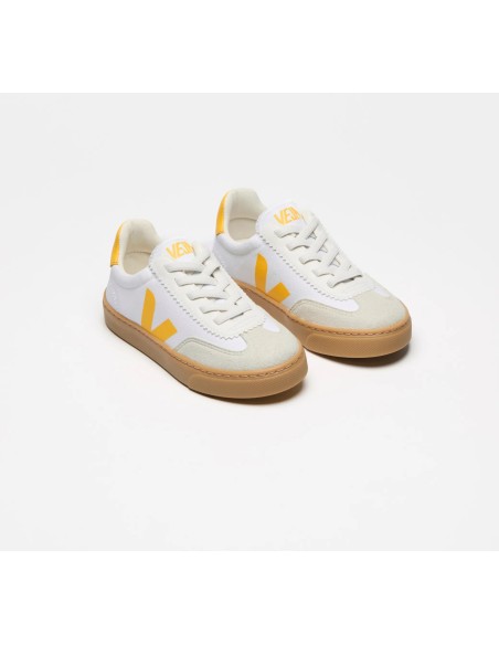 Tênis VEJA Infantil Volley Mini - Lona Branco Sunshine Natural VEJA - VERT Oficial