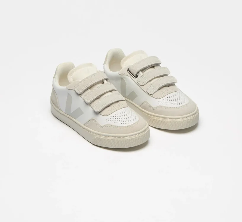 Tênis VEJA Infantil V-90 Mini - Couro Branco Natural VEJA - VERT Oficial 2