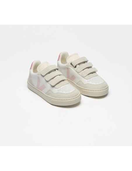 Tênis VEJA Infantil V-90 Mini - Couro Branco Petale VEJA - VERT Oficial