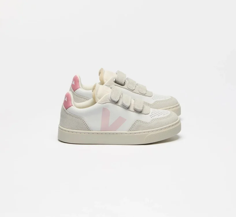 Tênis VEJA Infantil V-90 Mini - Couro Branco Petale VEJA - VERT Oficial