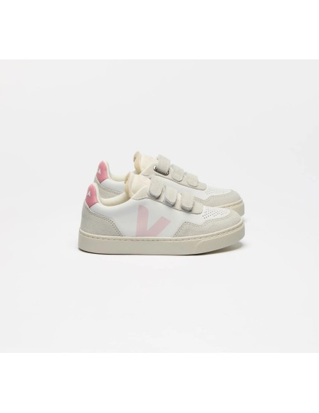 Tênis VEJA Infantil V-90 Mini - Couro Branco Petale VEJA - VERT Oficial