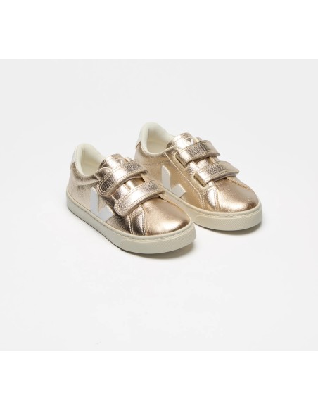 Tênis VEJA Infantil Esplar Mini - Couro Platine Branco VEJA - VERT Oficial