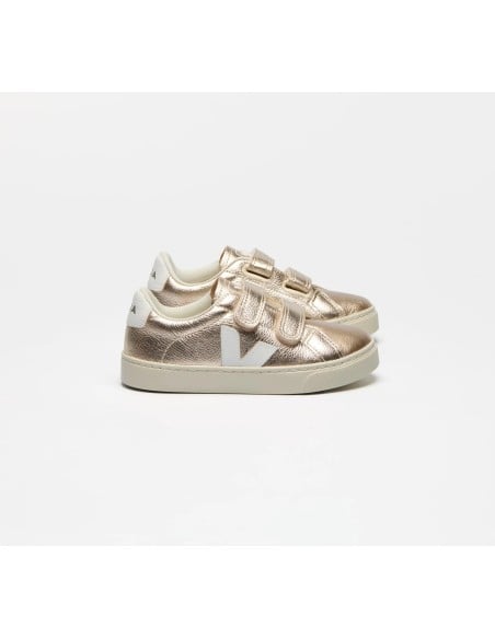 Tênis VEJA Infantil Esplar Mini - Couro Platine Branco VEJA - VERT Oficial