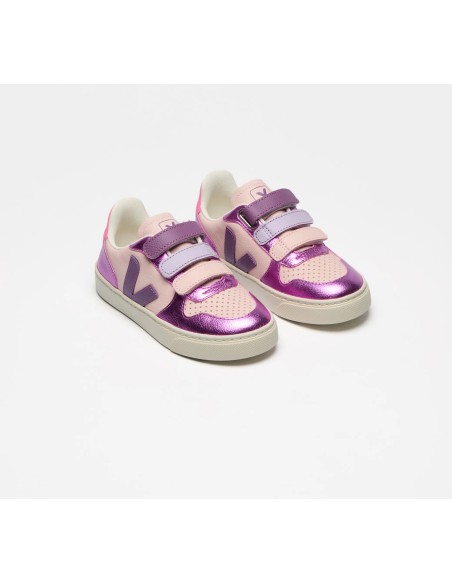 Tênis VEJA Infantil V-10 Mini - Couro Petale Multico Cosmos VEJA - VERT Oficial