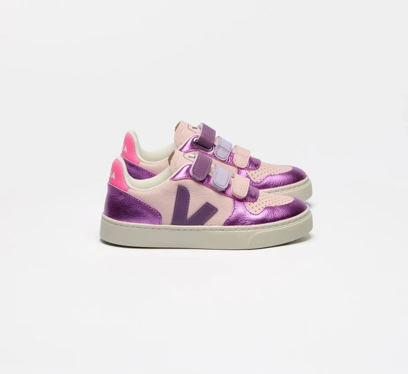 Tênis VEJA Infantil V-10 Mini - Couro Petale Multico Cosmos VEJA - VERT Oficial