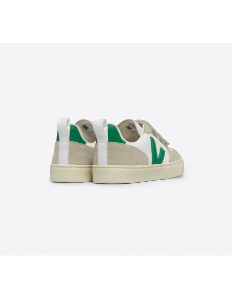 Tênis VEJA Infantil V-10 Couro Branco Emeraude VEJA - VERT Oficial