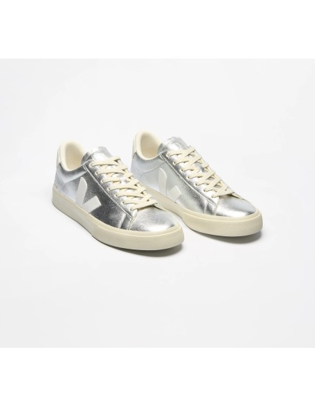 Tênis VEJA Feminino Campo Couro Silver Branco VEJA - VERT Oficial
