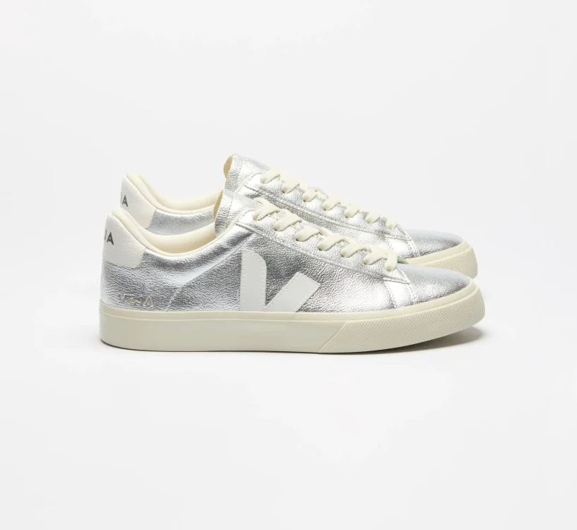Tênis VEJA Feminino Campo Couro Silver Branco VEJA - VERT Oficial
