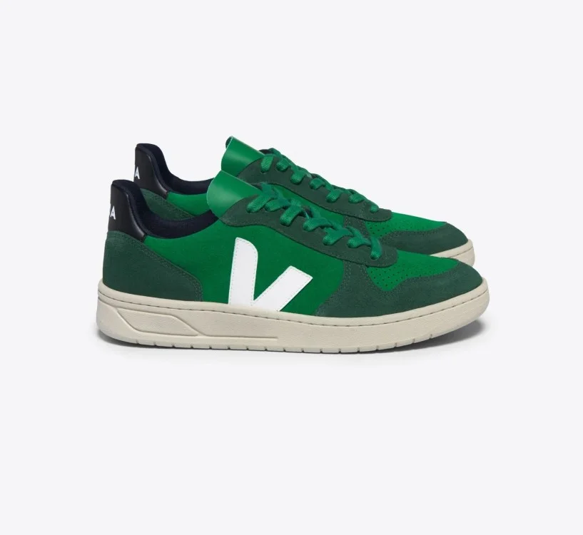 Tênis VEJA masculino V-10 verde, cinza e preto - VEJA - VERT