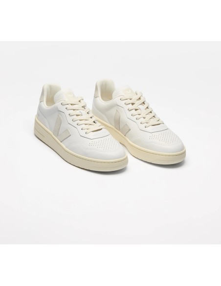 Tênis VEJA Masculino V-90 Couro Branco Natural VEJA - VERT Oficial