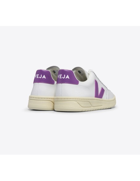 Tênis VEJA feminino V-12 branco com detalhe roxo - VEJA - VERT