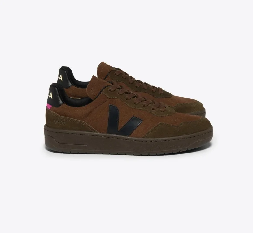 Tênis VEJA feminino V-90 suede marrom - VEJA - VERT