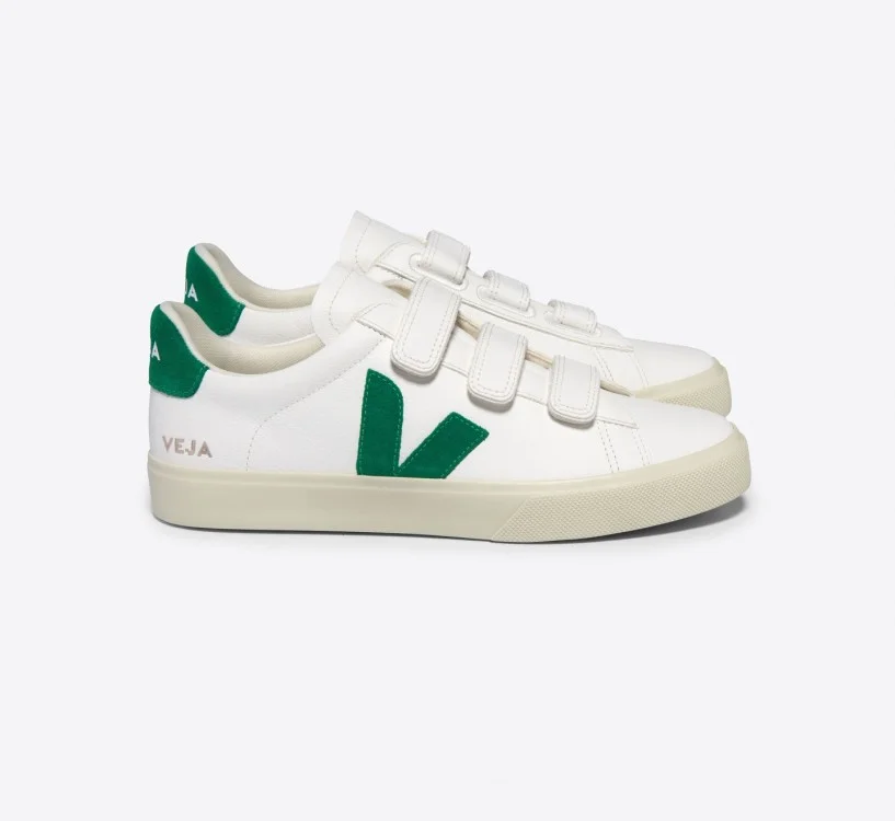 Tênis VEJA feminino Recife Couro Branco Verde VEJA - VERT