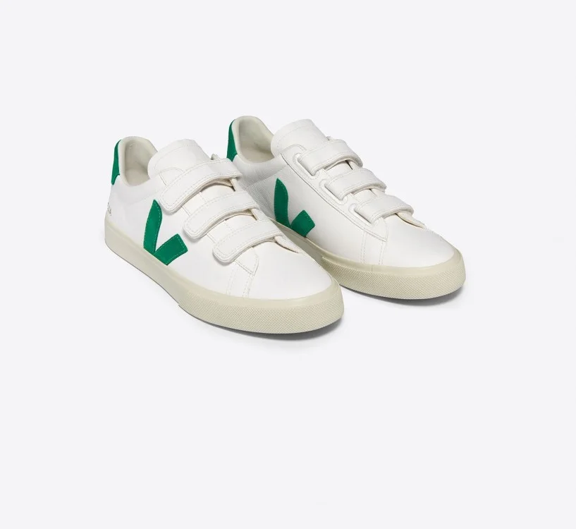 Tênis VEJA feminino Recife Couro Branco Verde VEJA - VERT 2