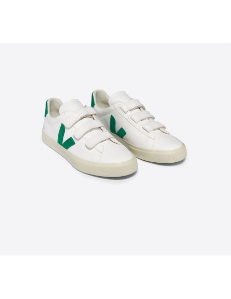 Tênis VEJA feminino Recife Couro Branco Verde VEJA - VERT
