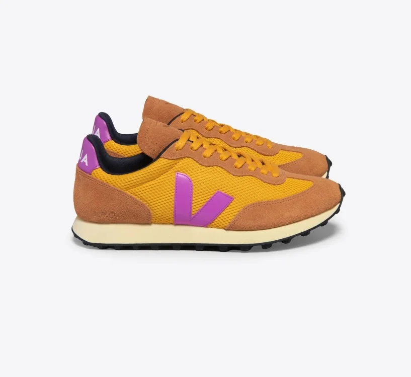 Tênis VEJA feminino Rio Branco dourado e roxo - VEJA - VERT
