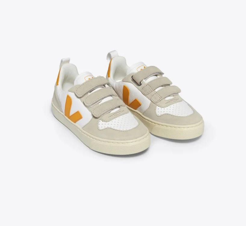 Tênis VEJA infantil V-10 couro branco ouro VEJA - VERT Oficial 2