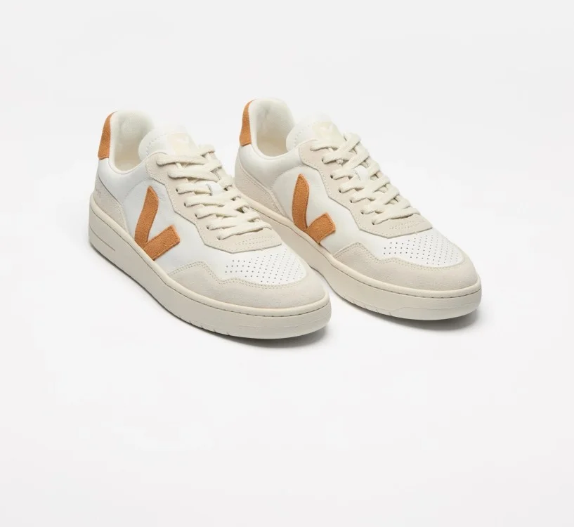 Tênis VEJA masculino V-90 B-Mesh branco e marrom - Oficial 2