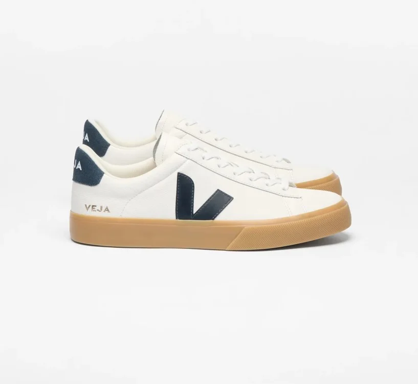 Tênis VEJA Feminino Campo couro branco e azul VEJA - VERT