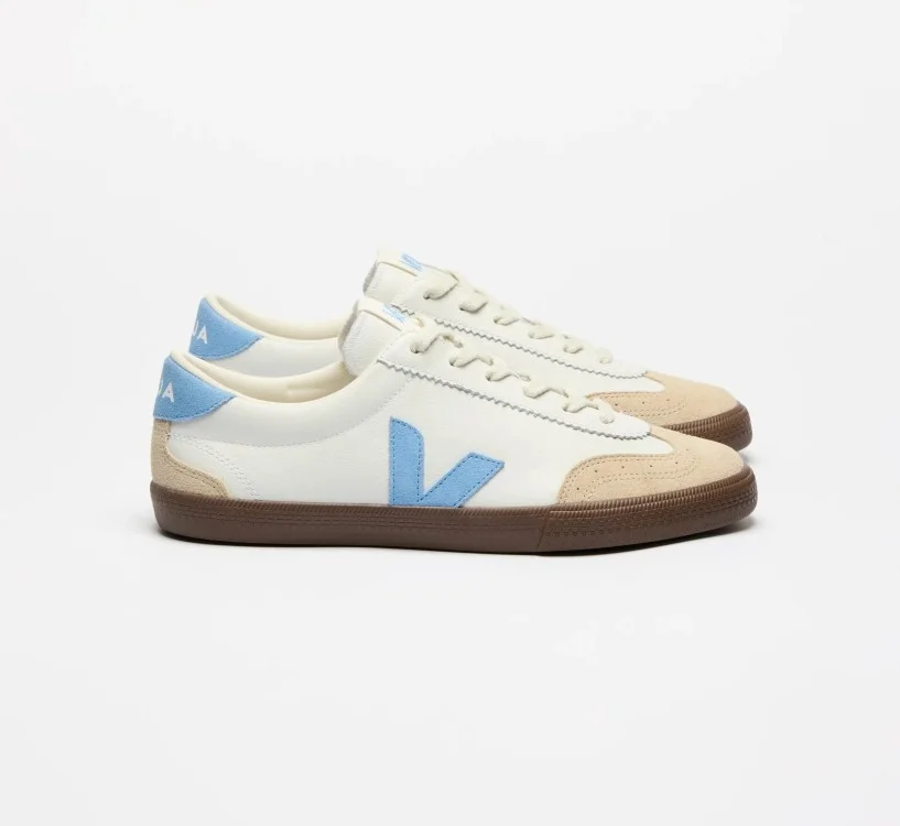 Tênis VEJA feminino Volley couro branco e azul - Oficial