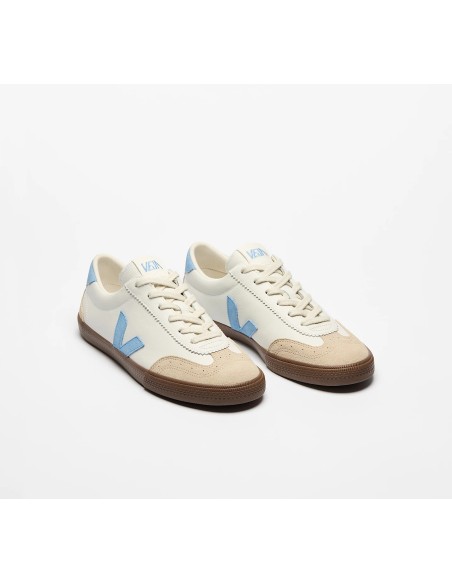 Tênis VEJA feminino Volley couro branco e azul - Oficial
