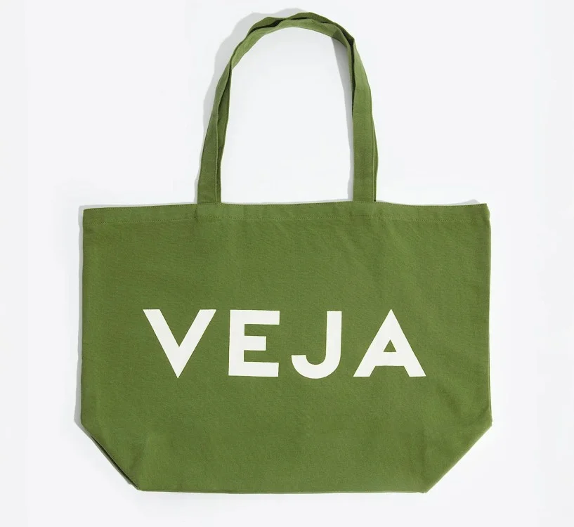 Bolsa tote VEJA algodão orgânico verde pesto - Oficial