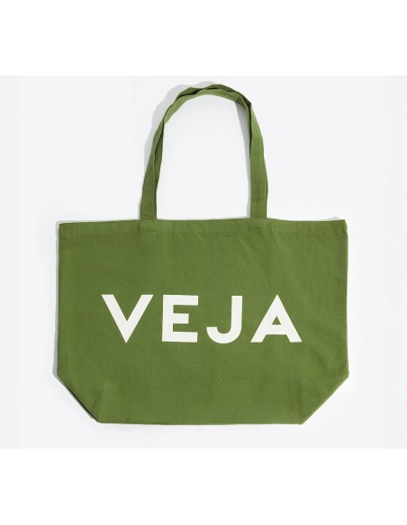 Bolsa tote VEJA algodão orgânico verde pesto - Oficial