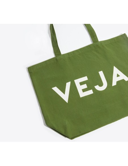 Bolsa tote VEJA algodão orgânico verde pesto - Oficial