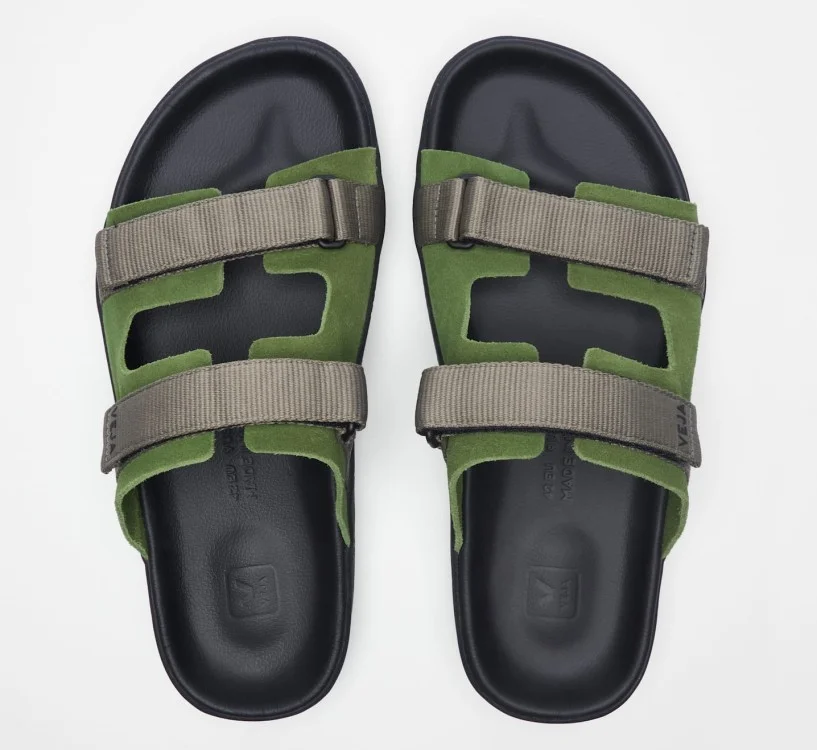 Sandália VEJA Feminina Arpoador suede verde e preta - VERT Oficial 2