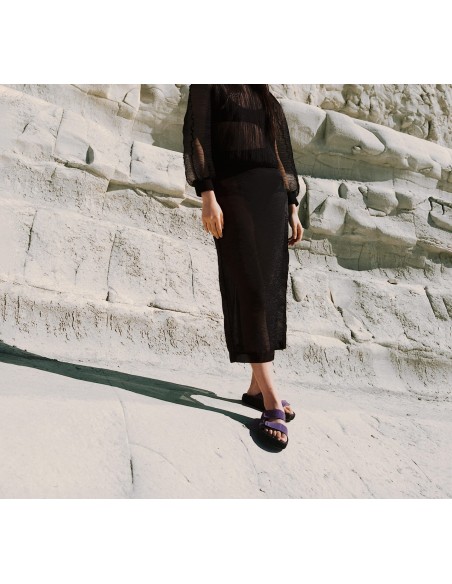 Sandália VEJA Feminino Etna Suede Açai Preto VEJA - VERT Oficial